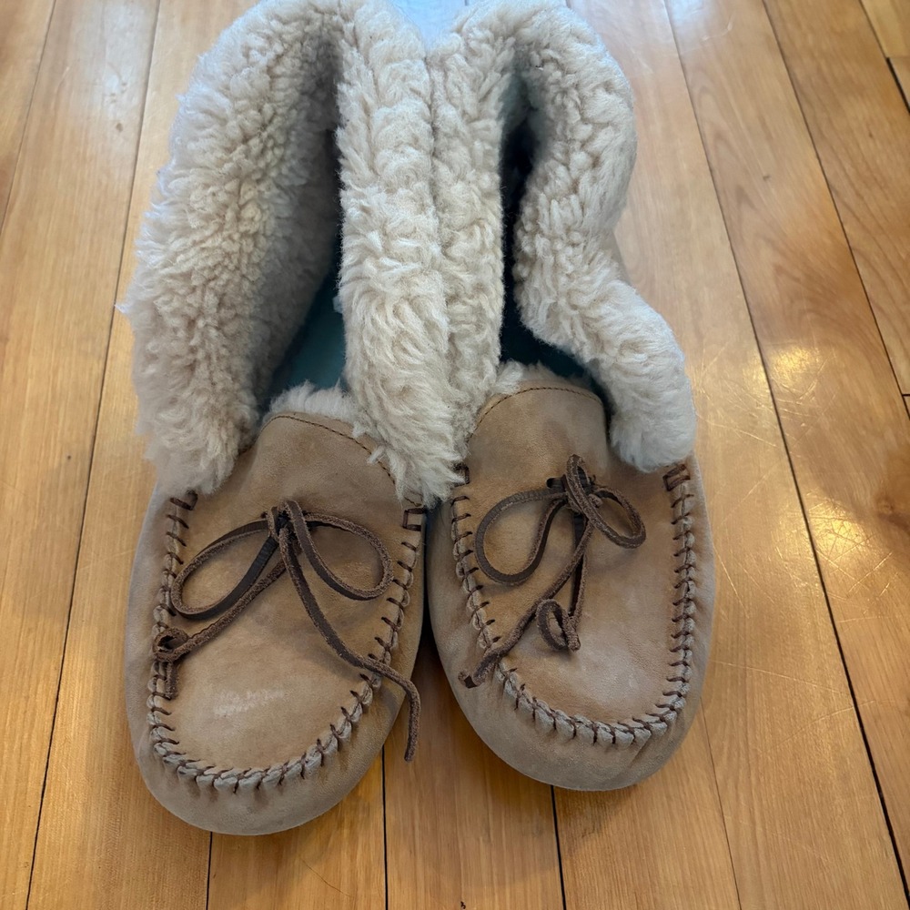 UGG Australia Alena Suede Sheepskin Slipper Booties Chestnut Tan Womens 9‎